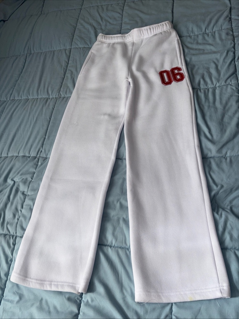 White Sweatpants with Red '06' Patch Size S
